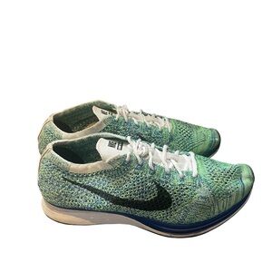 Nike Flyknit Racer Tranquil Teal Blue Running Shoes Women's Size 7.5 Lightweight